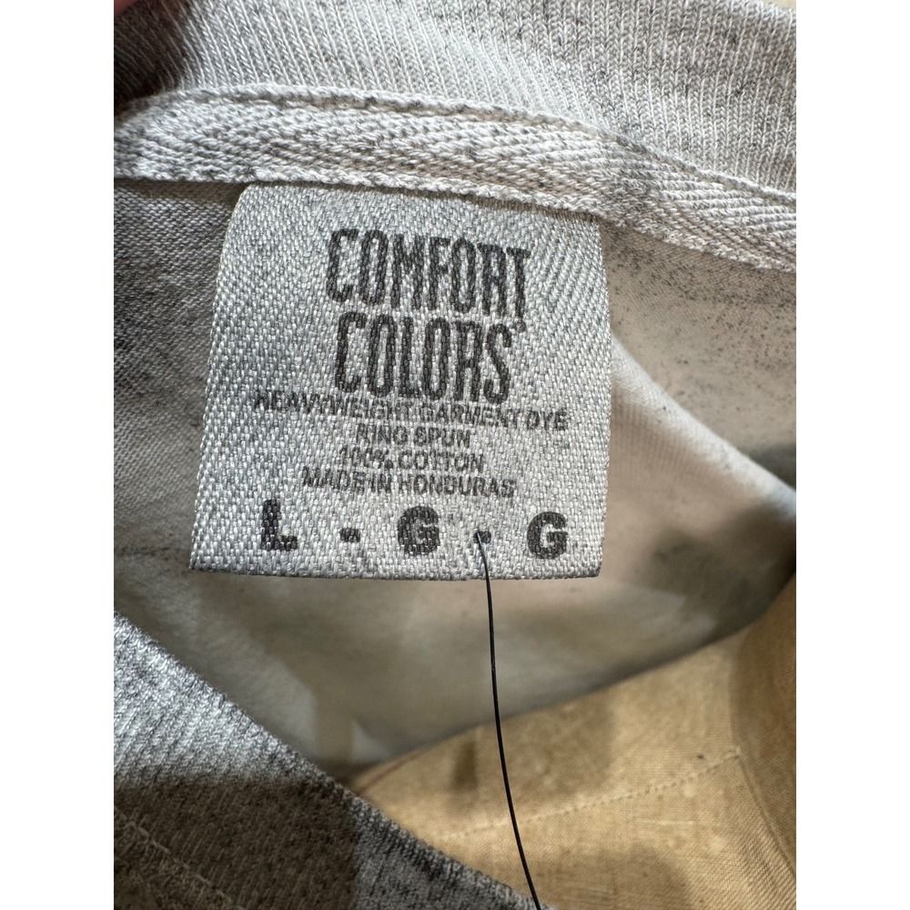 Comfort Colors Livin On A Prayer Graphic T-Shirt Gray Acid Wash Women Large NWT - Picture 2 of 8